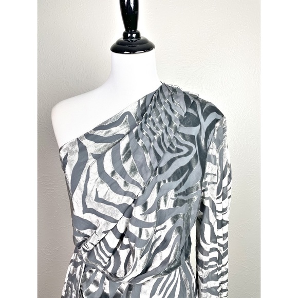NWT IRO Nimas one-shoulder zebra-print mini dress - Picture 3 of 12